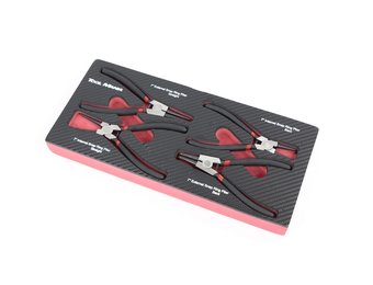 TM 4-teiliges Dichtungszangen-Set in Schaumstoffeinlage in Carbonoptik