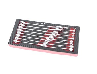 TM 17-teiliges metrisches Pitch – Ringschlüssel-Set in Schaumstoffeinlage in Carbonoptik