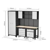 Hochwertiges modulares Werkstattsystem, 6-teilig, mattschwarz
