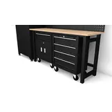Hochwertiges modulares Werkstattsystem, 6-teilig, mattschwarz