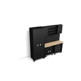 Hochwertiges modulares Werkstattsystem, 6-teilig, mattschwarz