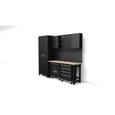 Hochwertiges modulares Werkstattsystem, 6-teilig, mattschwarz