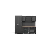 Hochwertiges modulares Werkstattsystem, 6-teilig, mattschwarz