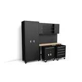 Hochwertiges modulares Werkstattsystem, 6-teilig, mattschwarz