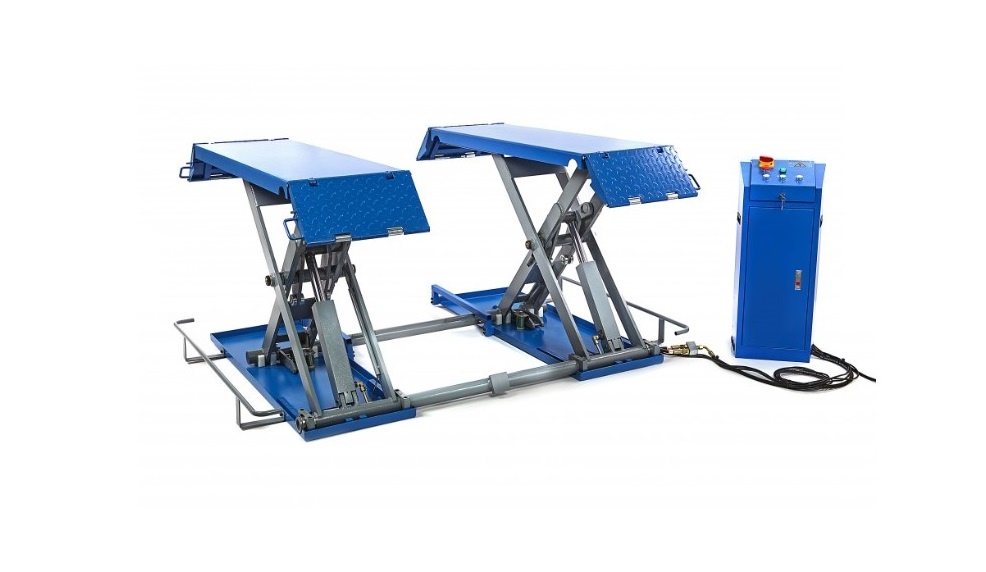 TM 3 Tonnen Reifendienst Scherenhebebühne , Reinigungsbrücke, Reinigungsbrücke, Reifenbrücke - 230 Volt