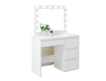 Schminktisch mit LED-Beleuchtung , Frisiertisch mit Spiegel 95x43x149 cm weiß