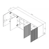 Tabar und Co Sideboard Schrank nahtlos 200x40x80 cm Schwarz