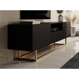 TV Board , TV Schrank , Modernes Design mit Rahmen Schwarz 190 x 36,8 x 51,4 cm