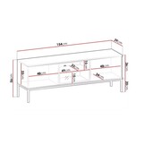 TV-Schrank 154 cm Haller - TV-Tisch mit Lamellen, TV-Lowboard - LED-Beleuchtung - Loft Stil