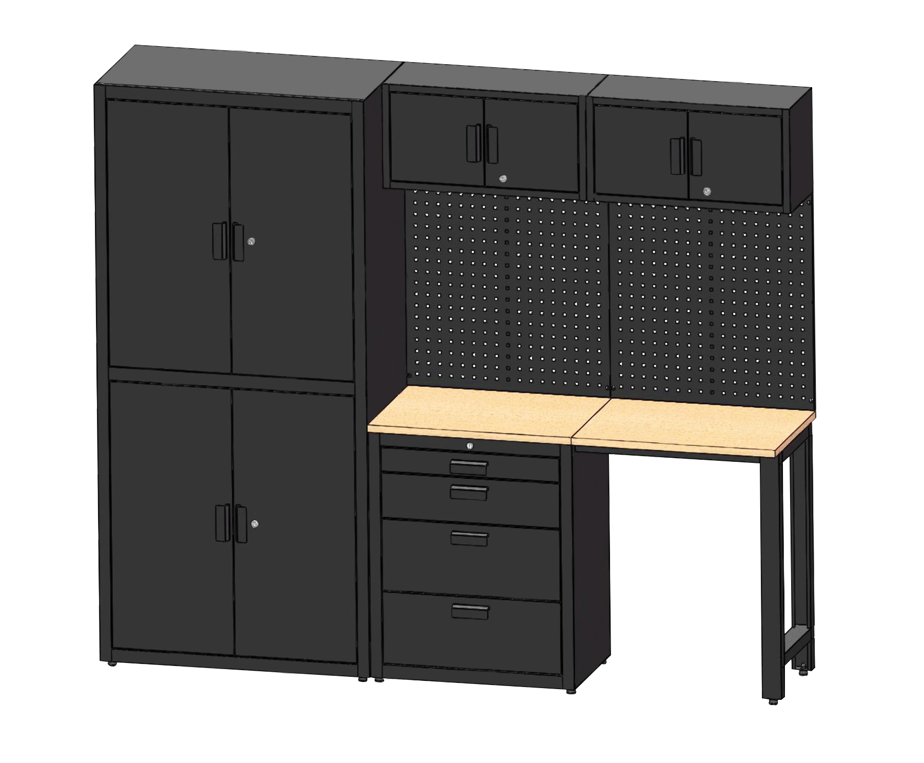 TM Premium Werkstattsystem, 8-teilig, mattschwarz