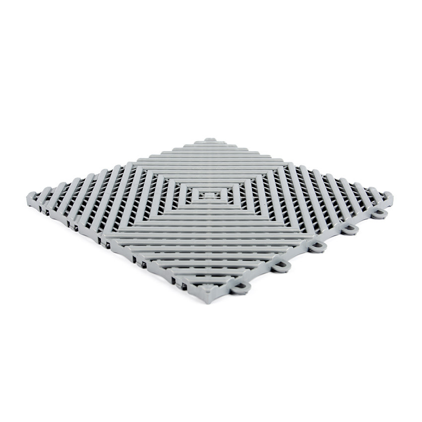 TM Garagenboden, Detailing-Fliese, harte Klickfliese hellgrau 400x400x18 mm