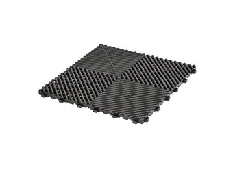 TM Garagenboden, Detailing-Fliese, Offene Klickfliese hart Schwarz 400x400x18mm