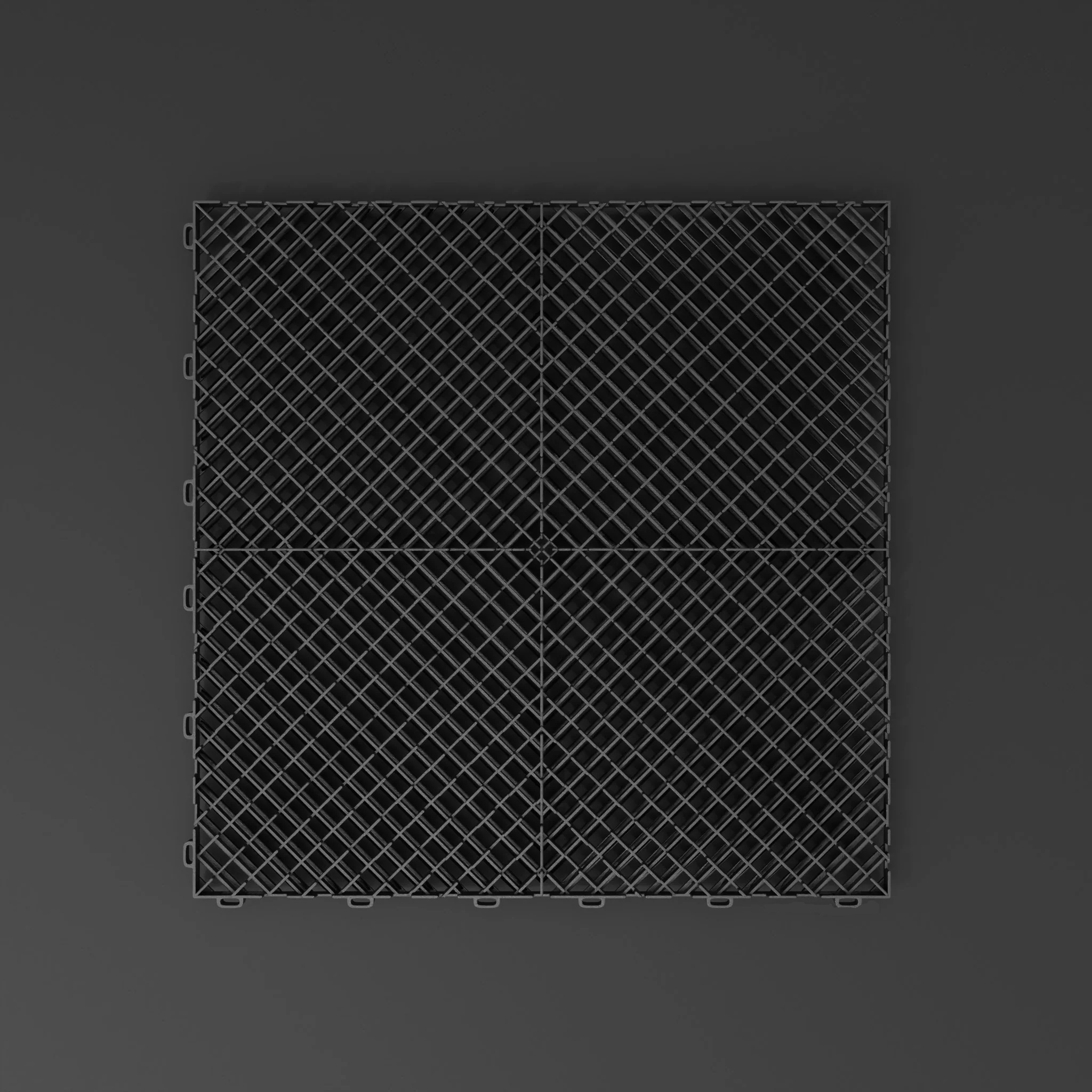 TM Garagenboden, Detailing-Fliese, Offene Klickfliese hart Schwarz 400x400x18mm