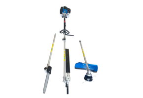 TM 4 in 1 Freischneider / Rasentrimmer / Heckenschere / Kettensäge / Baumsäge – 42,7 cm³