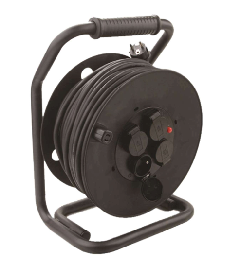 TM Professionelle 25-Meter IP44 Kabeltrommel, Stromtrommel 3x2,5 mm²