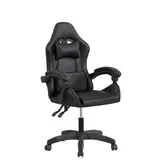 Gaming-Stuhl, Ergonomischer Bürostuhl mit Lendenkissen Kopfkissen, Höhenverstellbarer Gamer Stuhl , , schwarz, verstellbar.