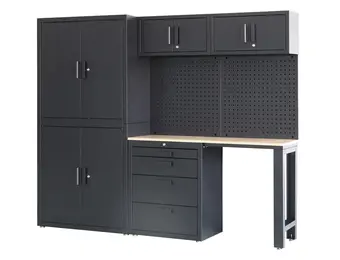 TM Premium Werkstattsystem, 8-teilig, mattschwarz