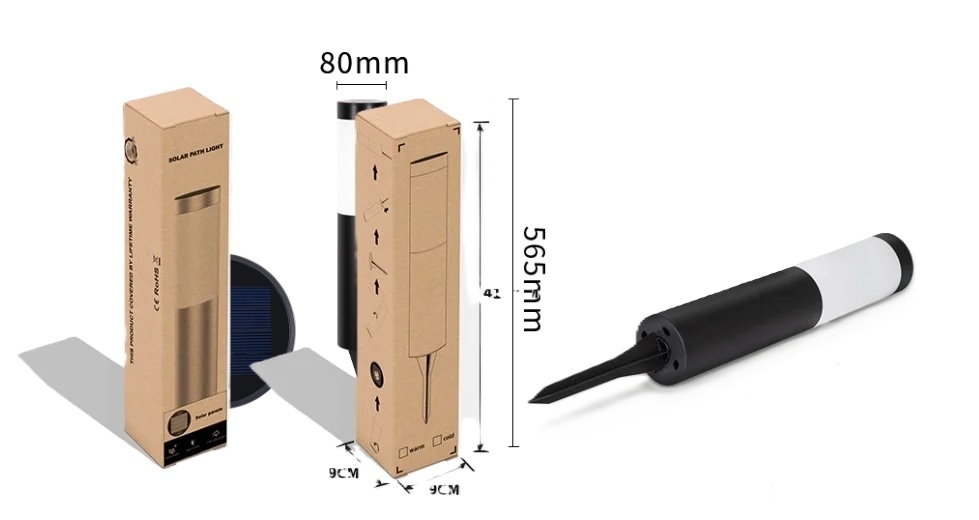 TM Steh-LED-Außenleuchte – Solarleuchte IP44 Silber