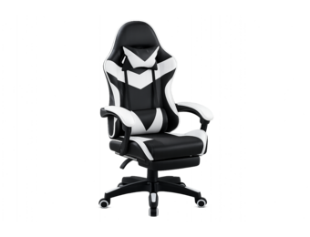 TM Ergonomischer Bürostuhl, Gaming-Stuhl, Schwarz/Weiß, verstellbar