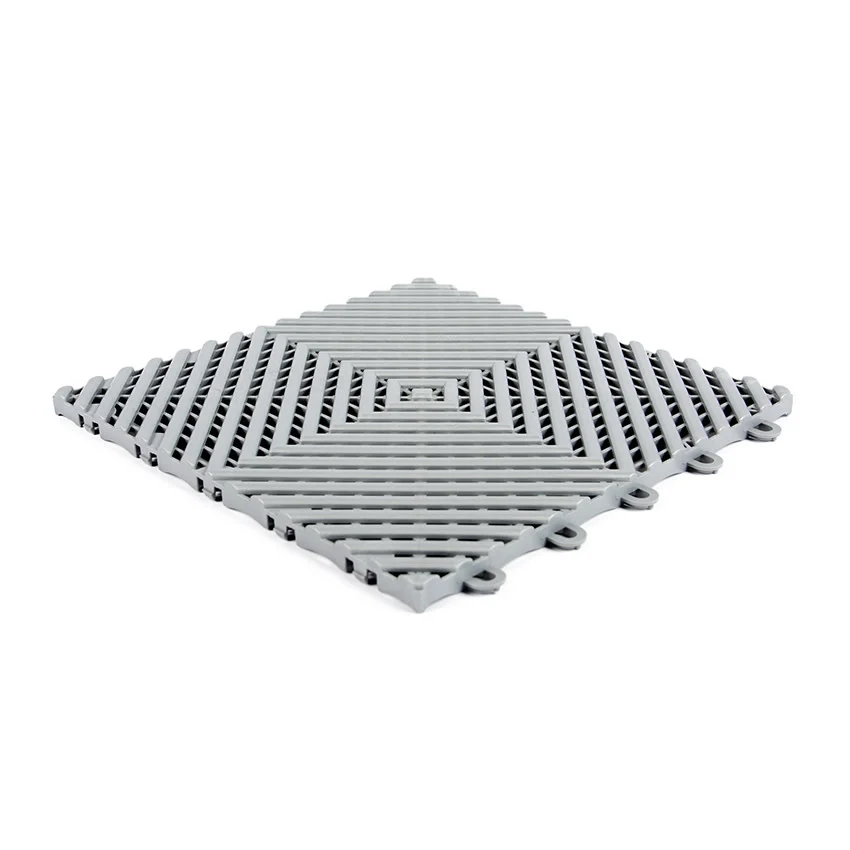 TM Garagenboden, Detailing-Fliese, harte Klickfliese hellgrau 400x400x18 mm