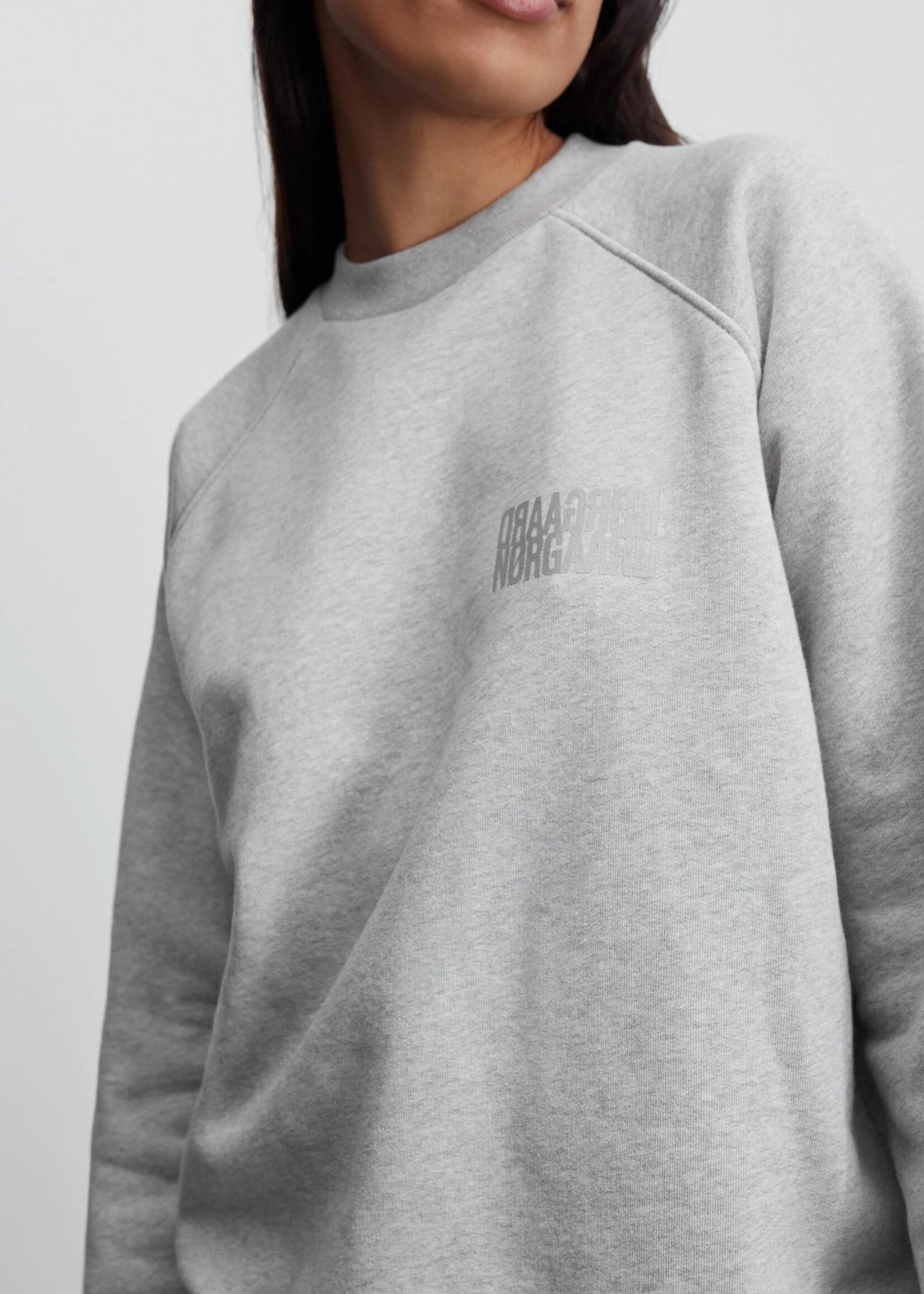 Mads Nørgaard Organic Sweat Allium, Light Grey Melange