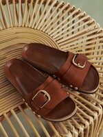 Petite Mendigote Leather Sandal Cael, Camel