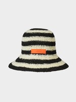 Mads Nørgaard Paper Straw Malou Hat, Black / White