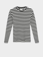 Mads Nørgaard Cotton Stripe Tuba Tee, Black / White