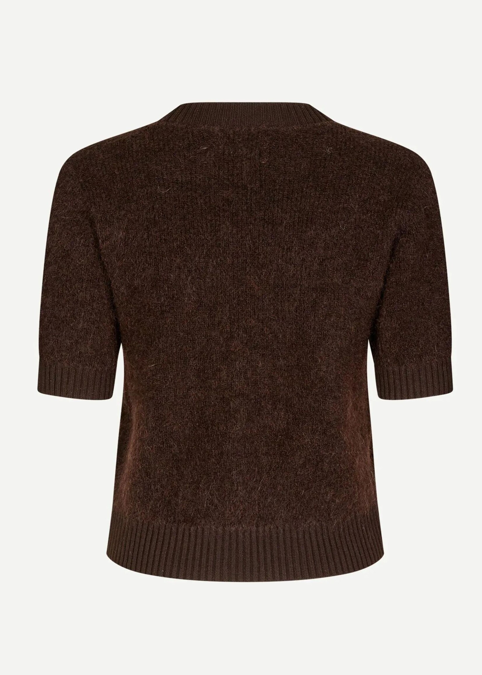 Samsøe Samsøe Jeanne Short Sleeves Knit, Chocolate Torte