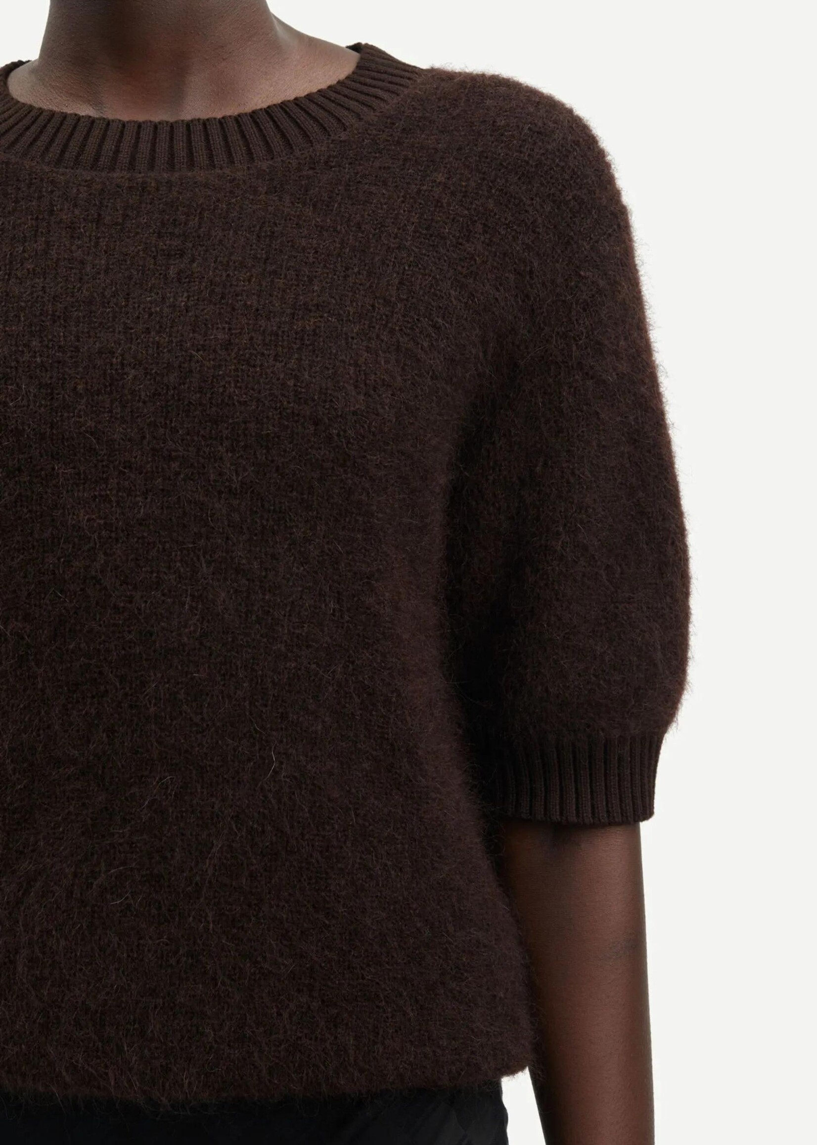 Samsøe Samsøe Jeanne Short Sleeves Knit, Chocolate Torte