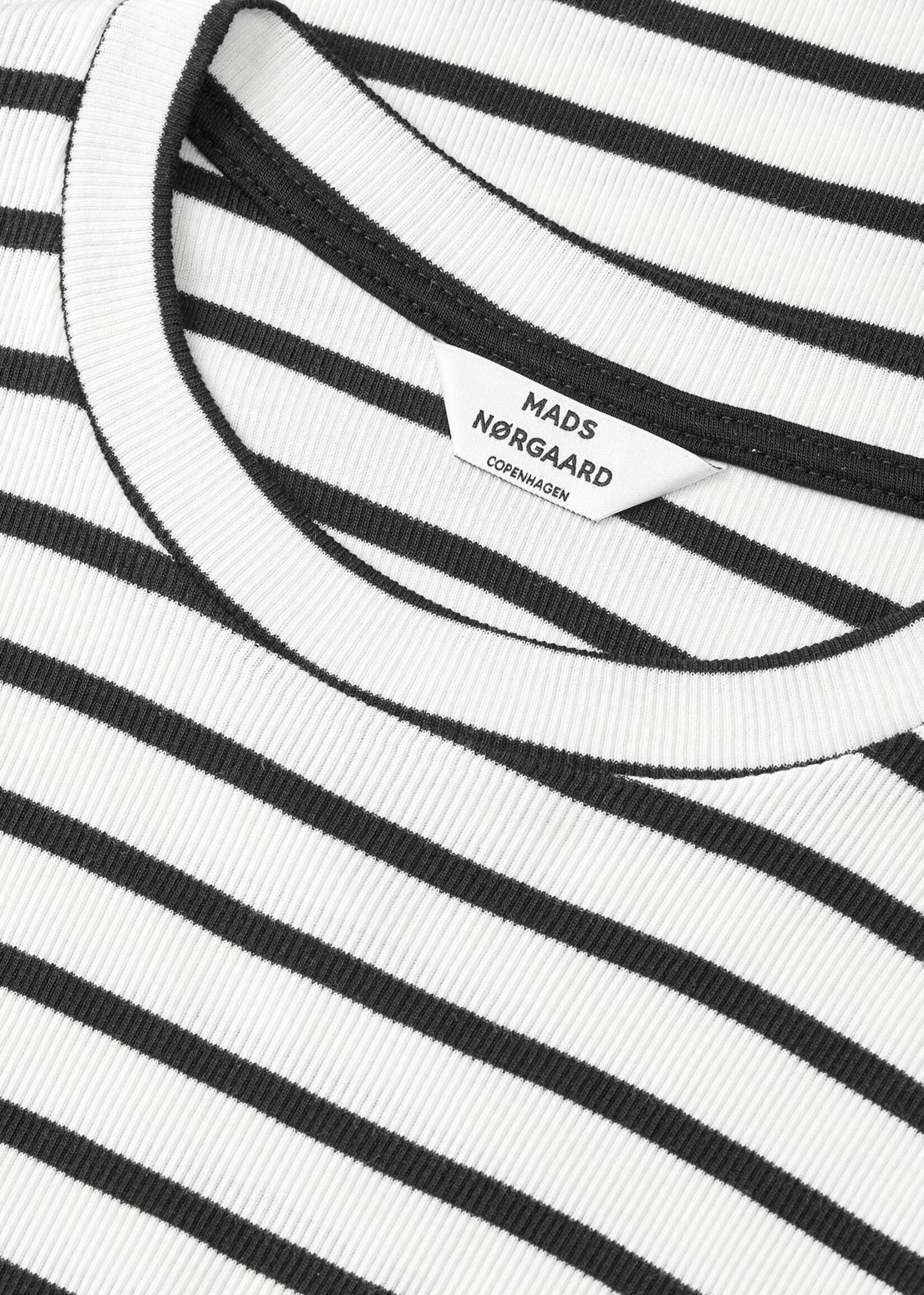 Mads Nørgaard Cotton Stripe Tuba Tee LS,  Vanilla Ice/Black