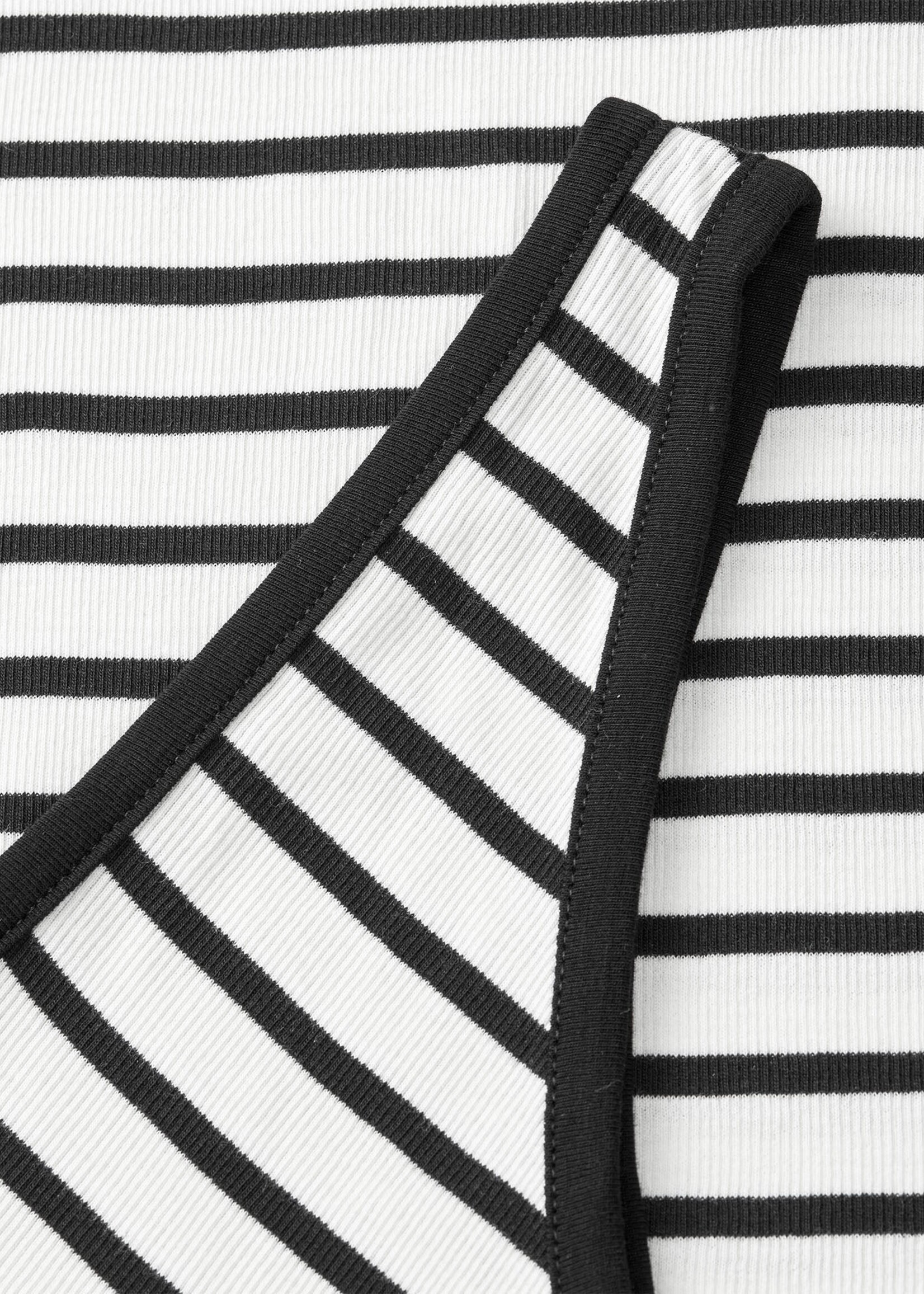 Mads Nørgaard Cotton Stripe Kitty Top, Vanilla Ice/Black