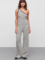 Mads Nørgaard Cotton Stripe Kitty Top, Vanilla Ice/Black