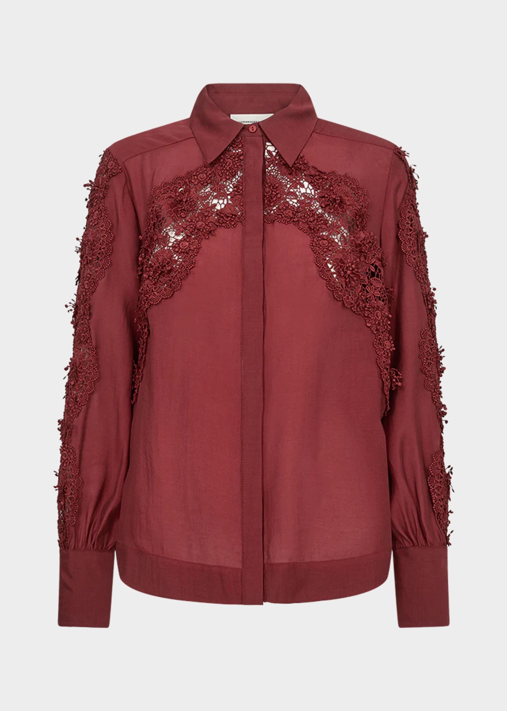 Copenhagen Muse Molly Flower Lace Shirt, Red Pear