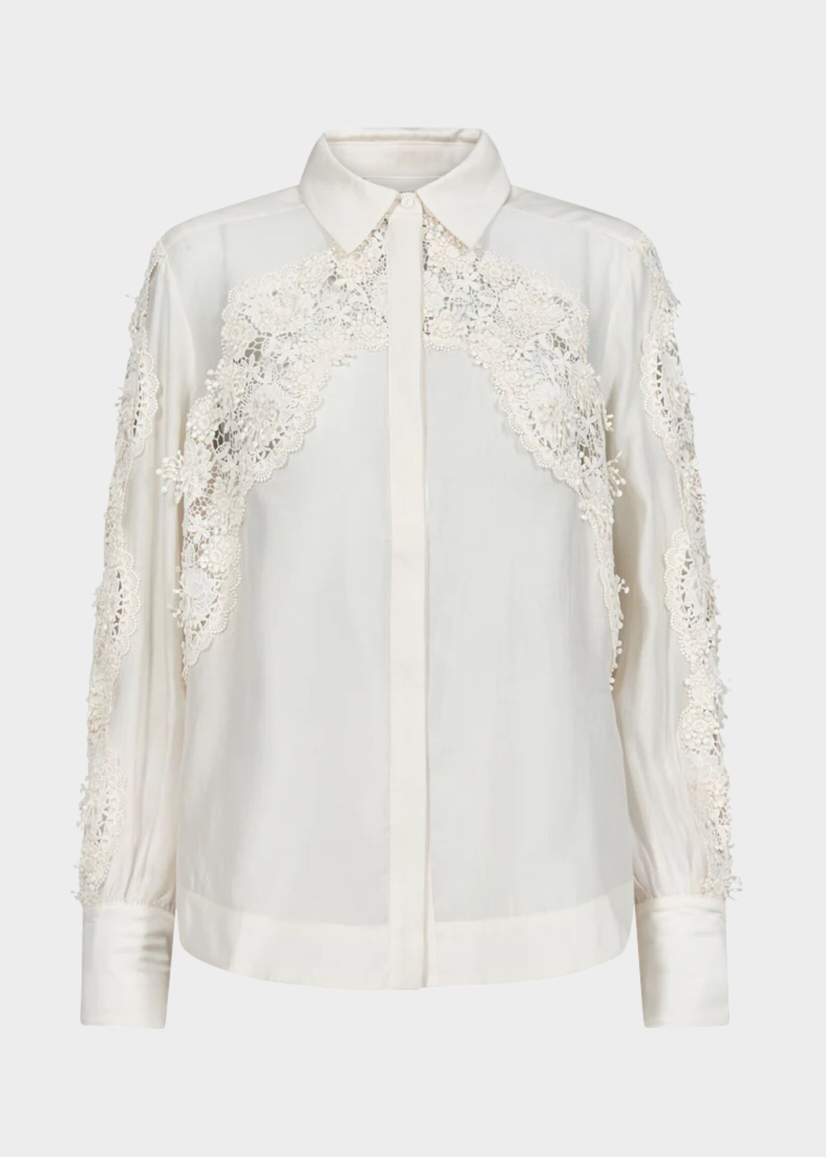 Copenhagen Muse Molly Flower Lace Shirt, Jet Stream