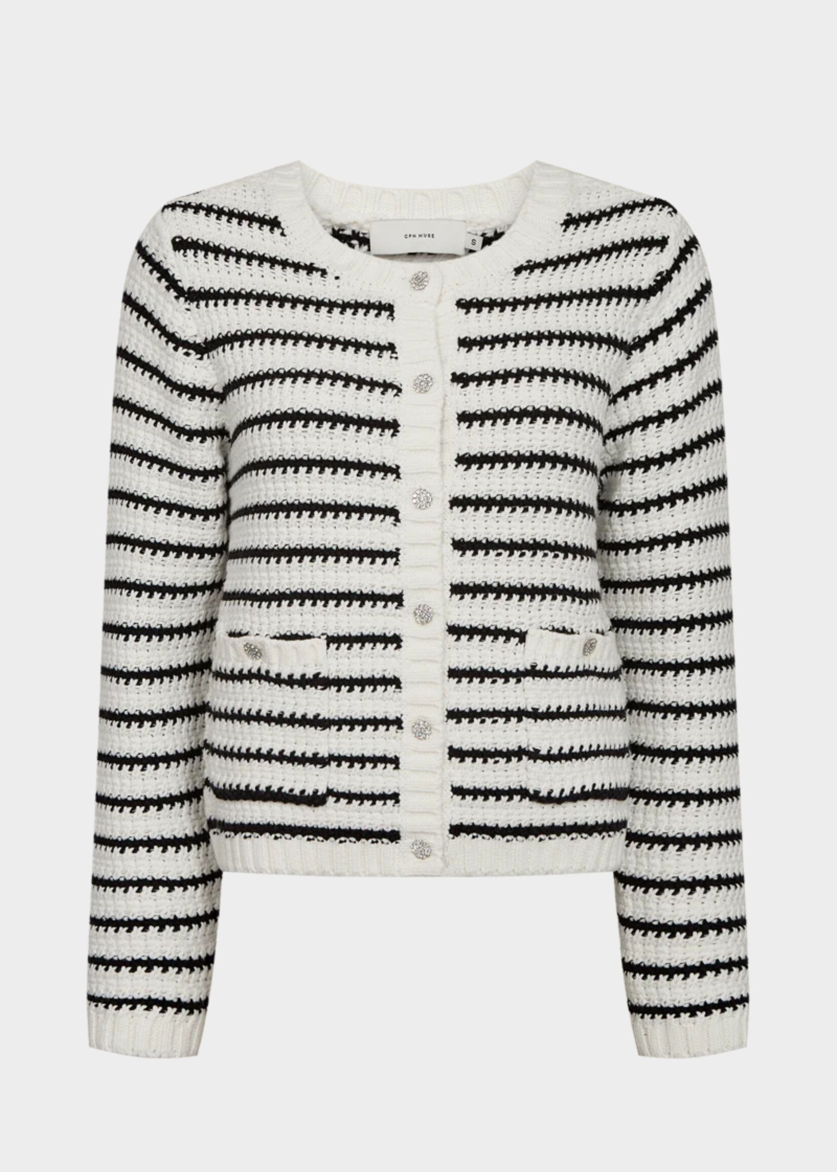 Copenhagen Muse Kotom Striped Cardigan,  Jet Stream W/ Black