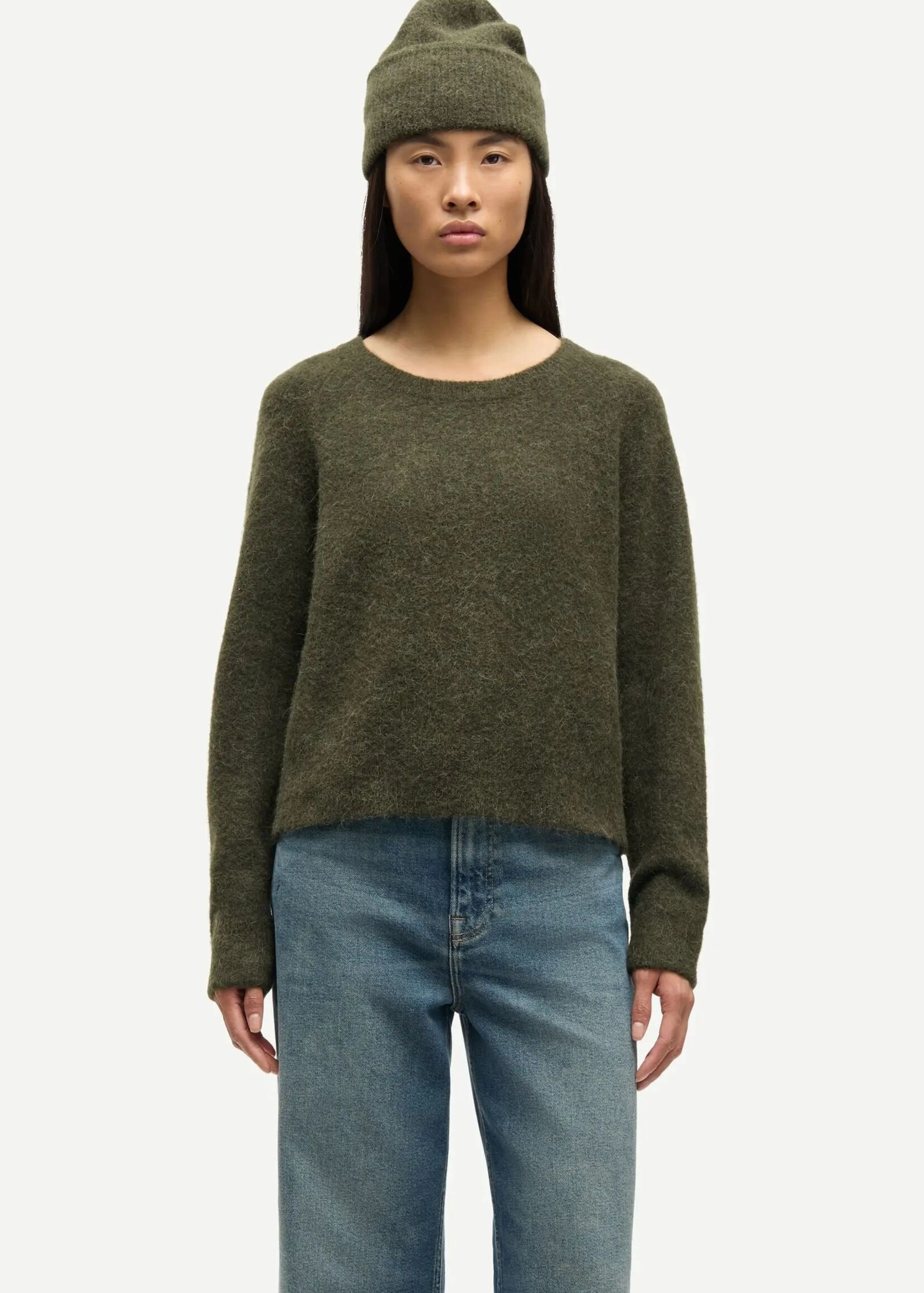 Samsøe Samsøe Nor O-N Short Knit, Deep Forest