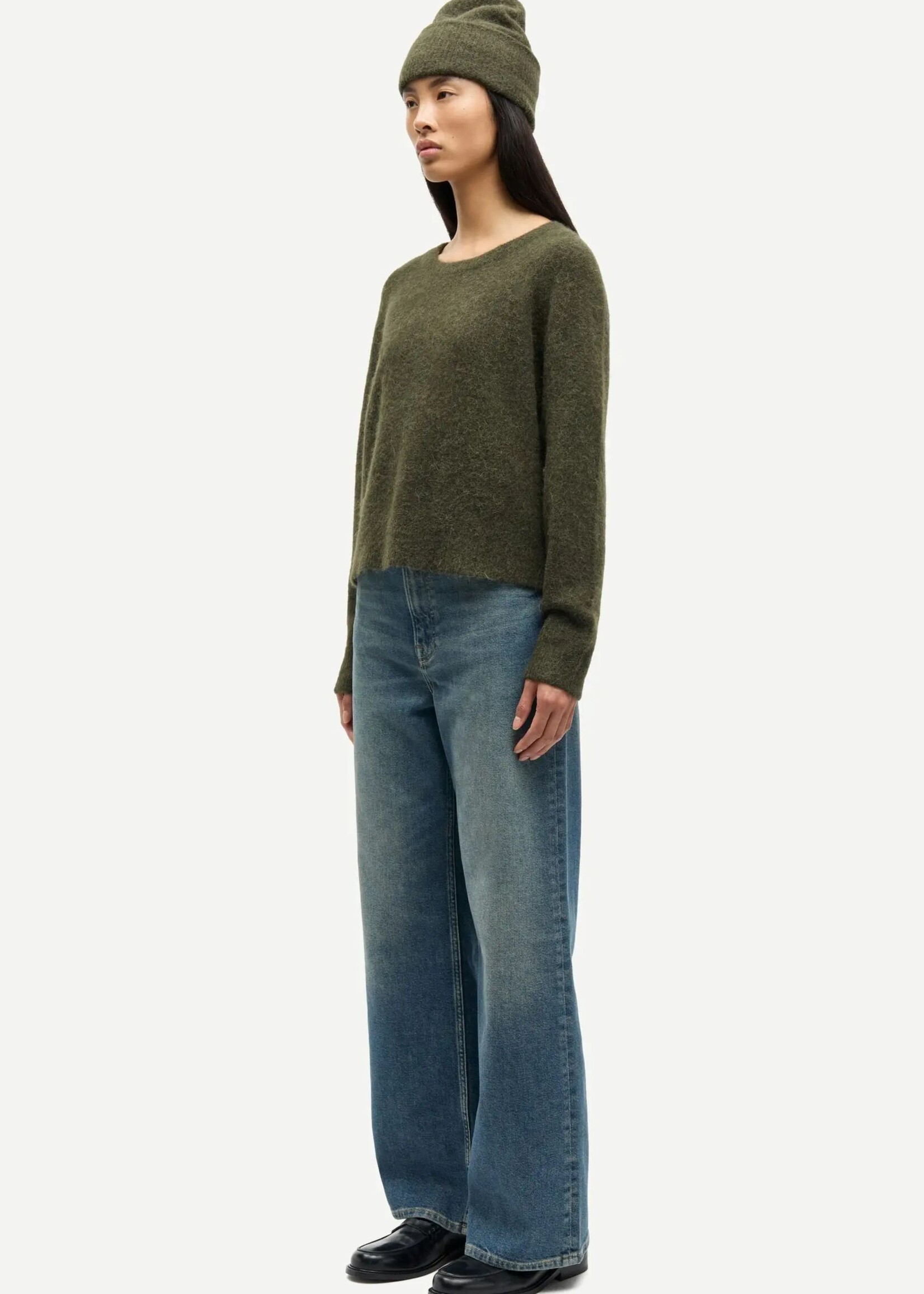 Samsøe Samsøe Nor O-N Short Knit, Deep Forest