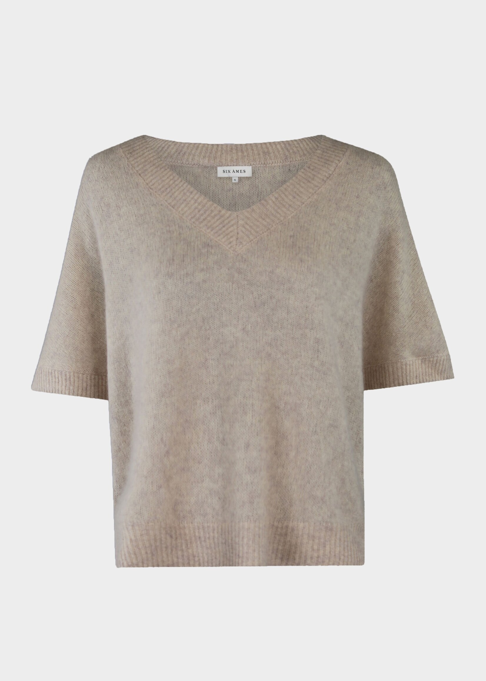 Six Ames Dana Racoon Knit, Off White Melange