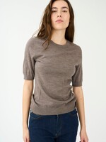 Ivy Copenhagen Essex SS O-neck Knit, Brown Melange