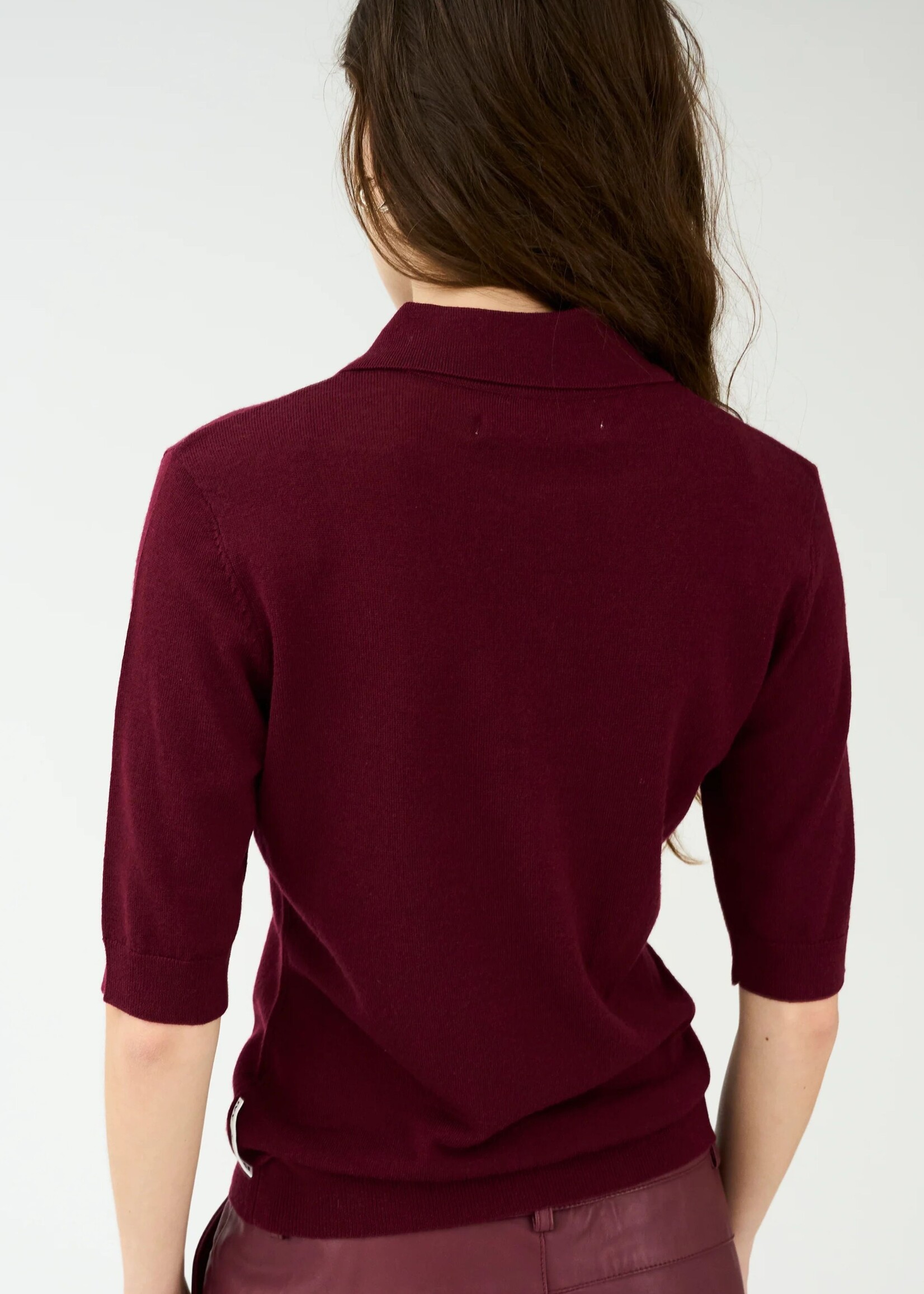 Ivy Copenhagen Essex SS Polo Knit, Burgundy