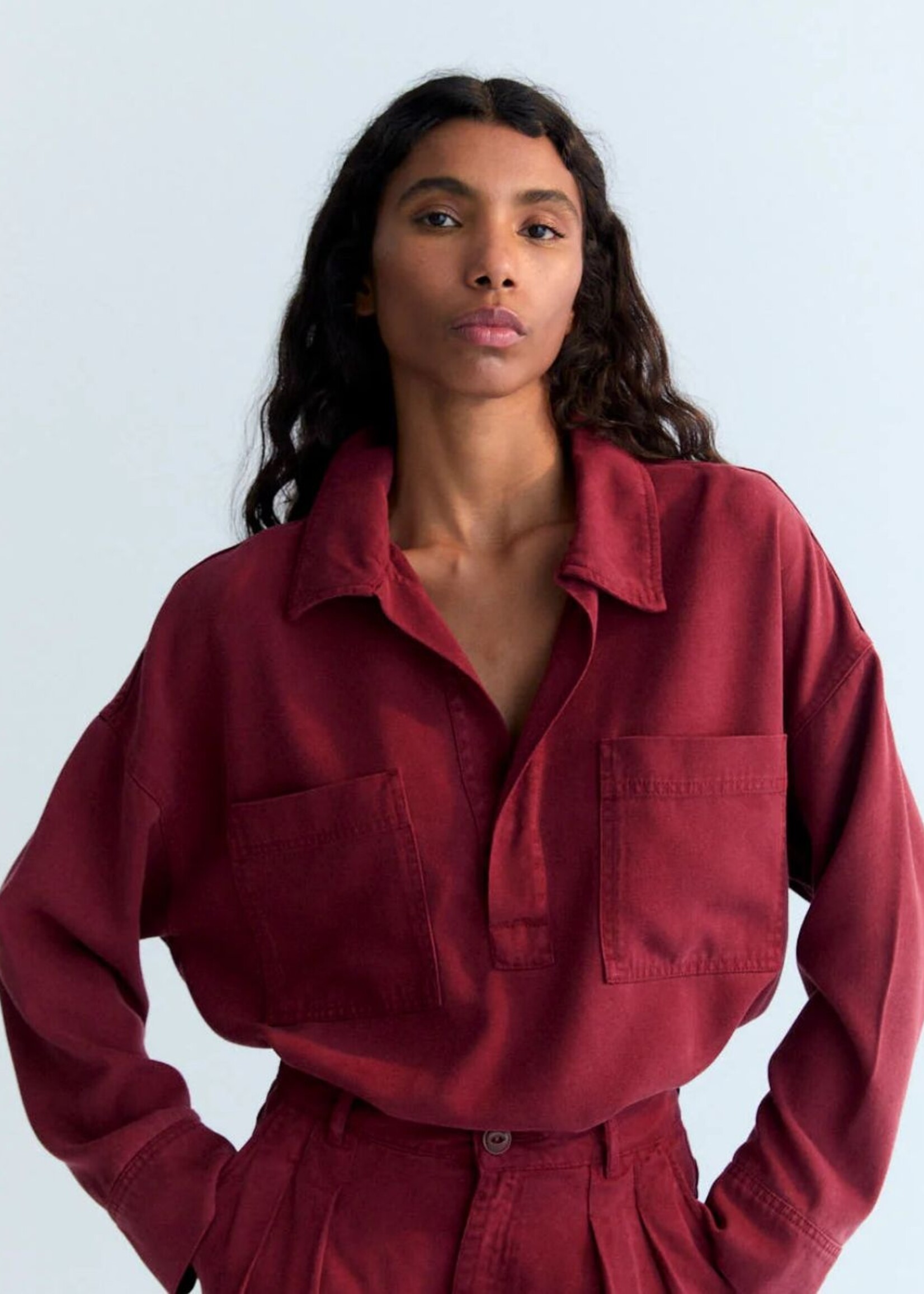 The New Society Tencel Shirt, Plum Fantasy