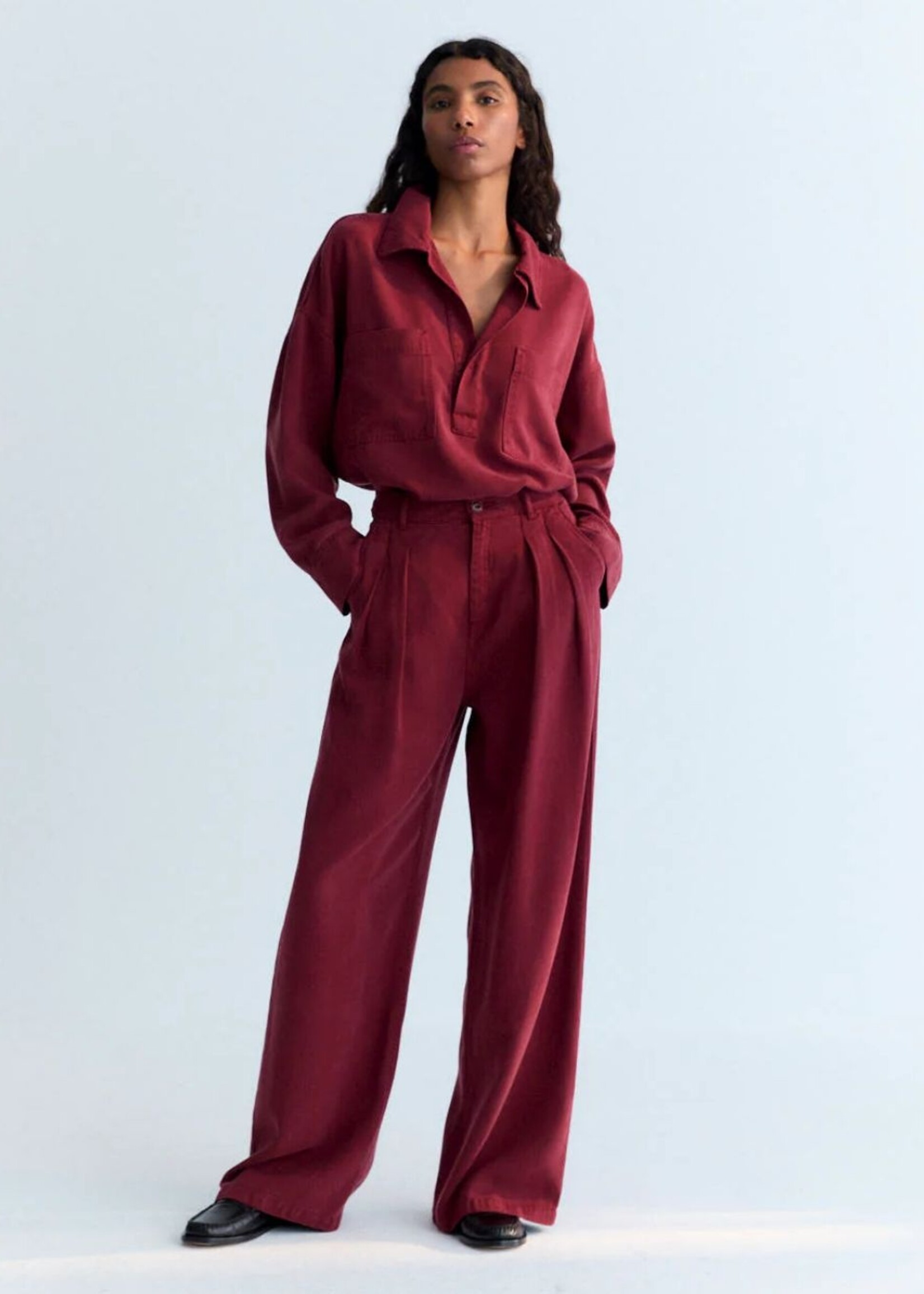 The New Society Tencel Shirt, Plum Fantasy