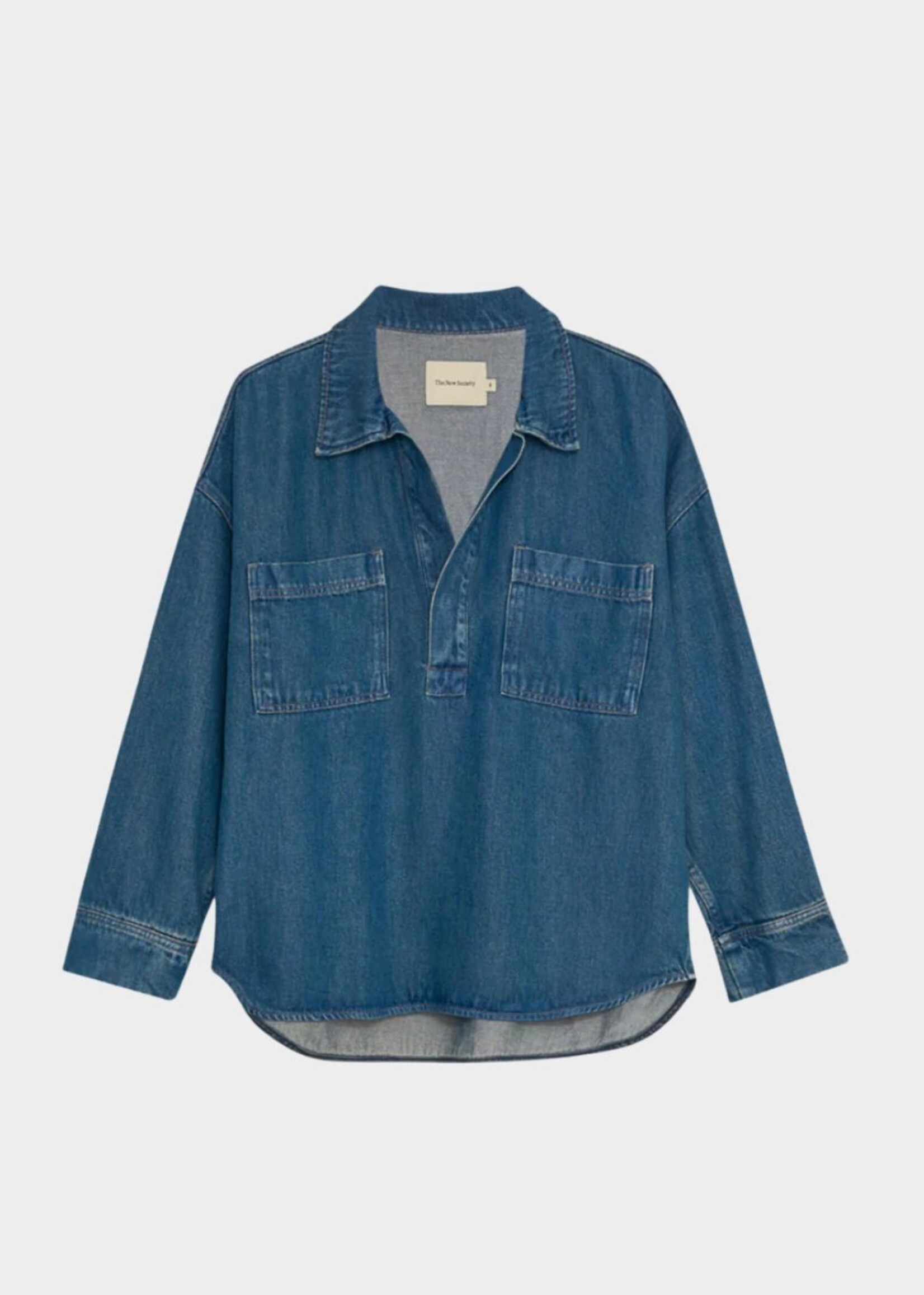 The New Society Tencel Denim Shirt, Denim Blue