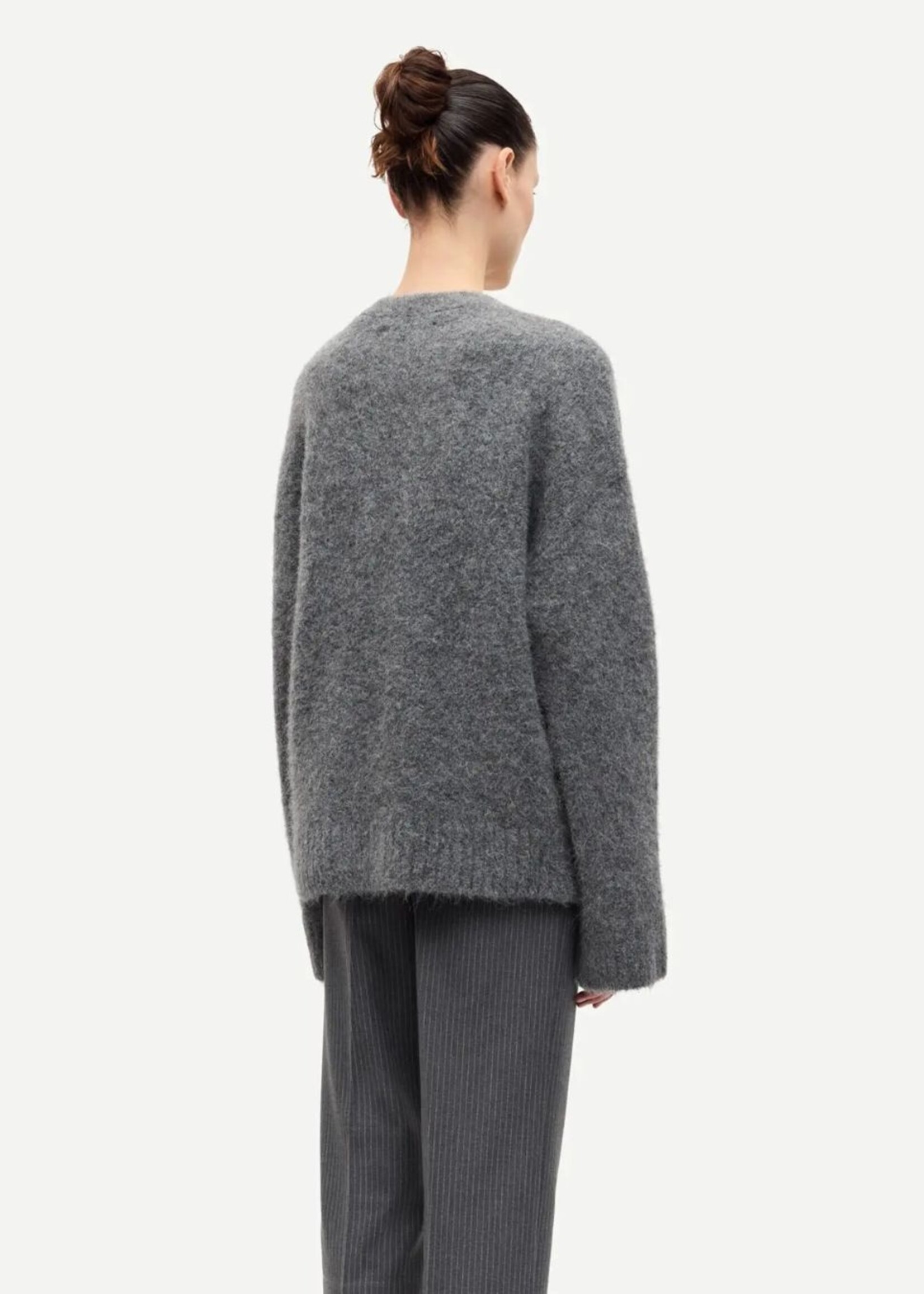 Samsøe Samsøe Sajeanne Long Cardigan, Iron Gate