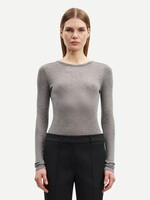 Samsøe Samsøe Sadou T-Shirts LS, Grey Melange