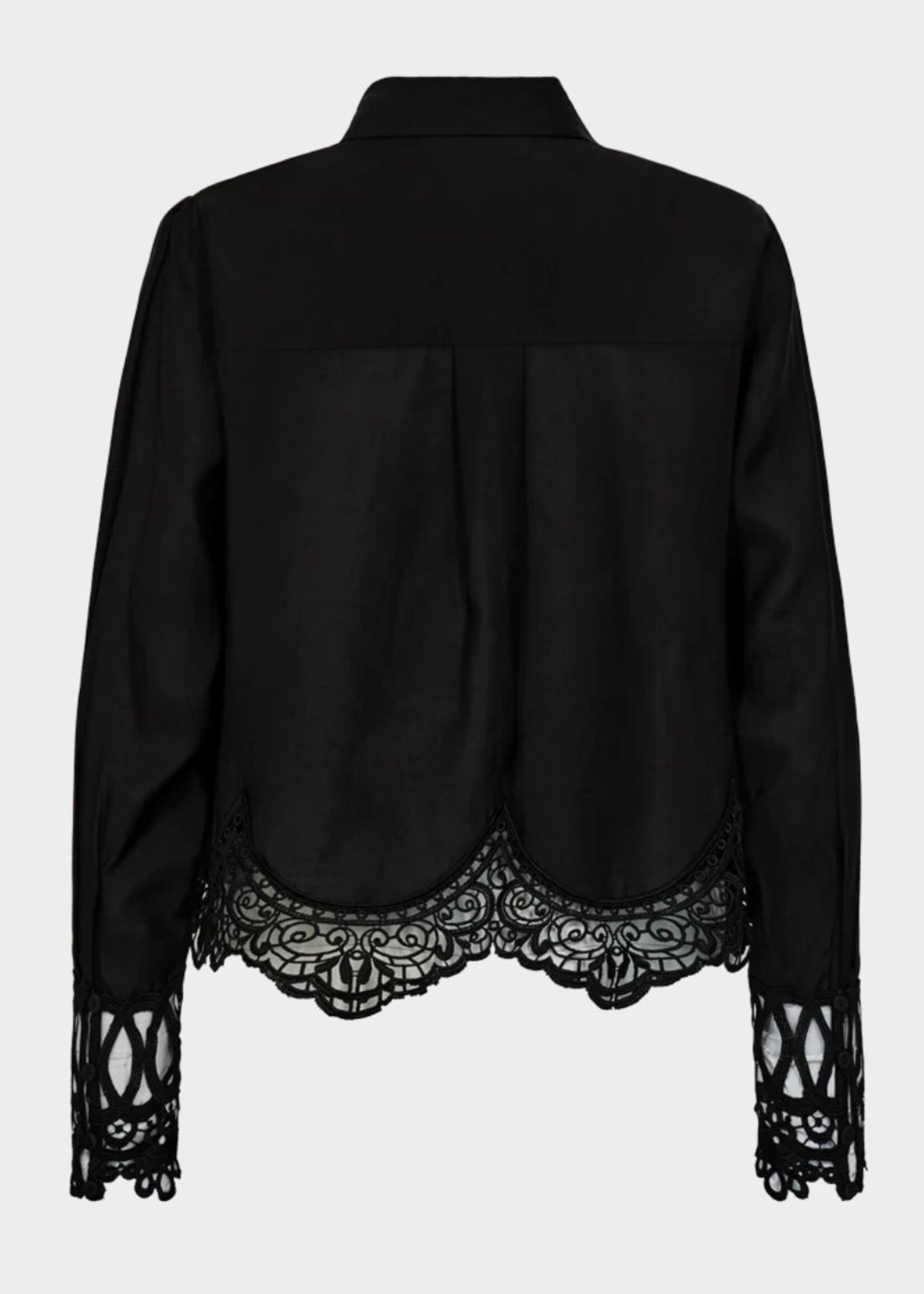 Copenhagen Muse Molly Shirt W/ Lace FW, Black