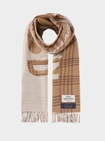 Mads Nørgaard Woven Wool Logo Scarf, Cocoa Brown