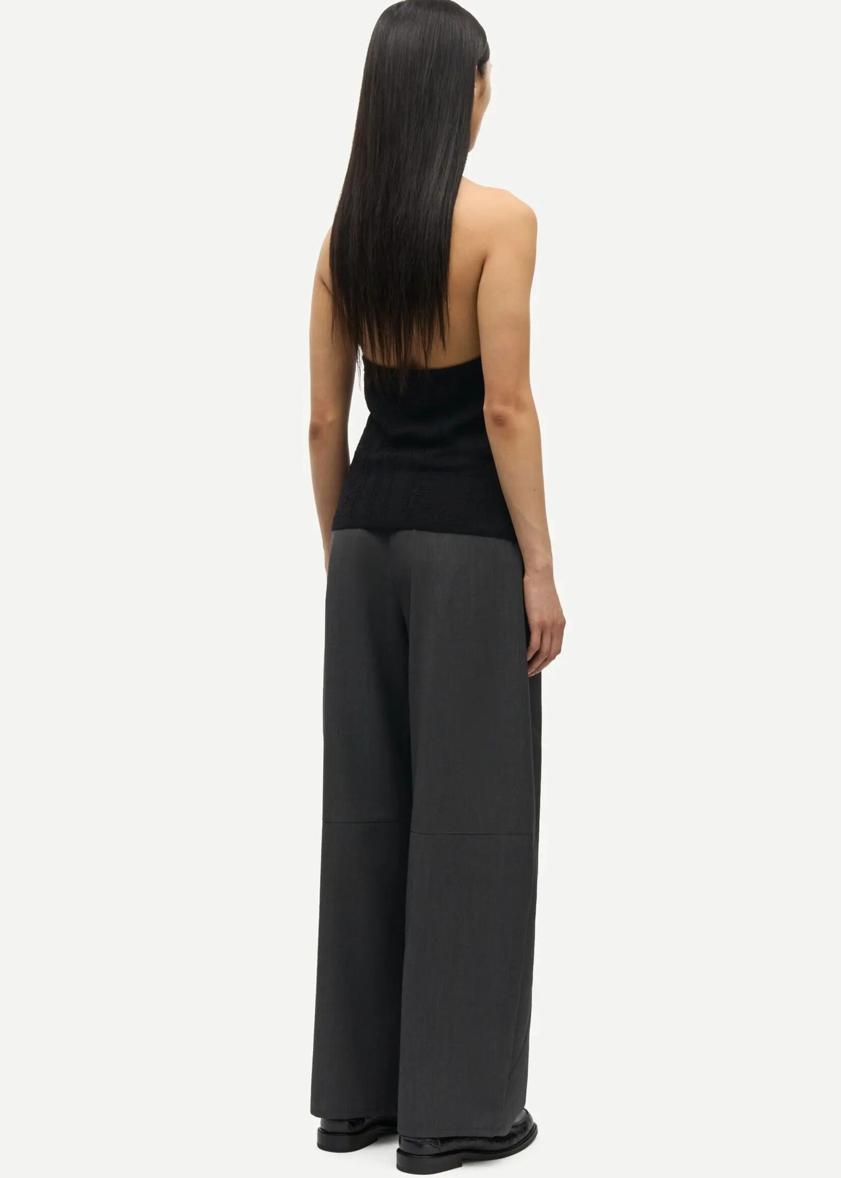 Samsøe Samsøe Saroko Trousers, Dark Grey Melange