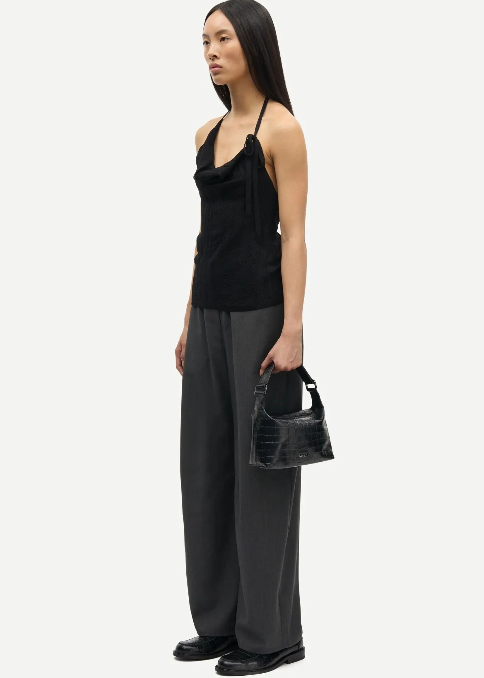 Samsøe Samsøe Saroko Trousers, Dark Grey Melange